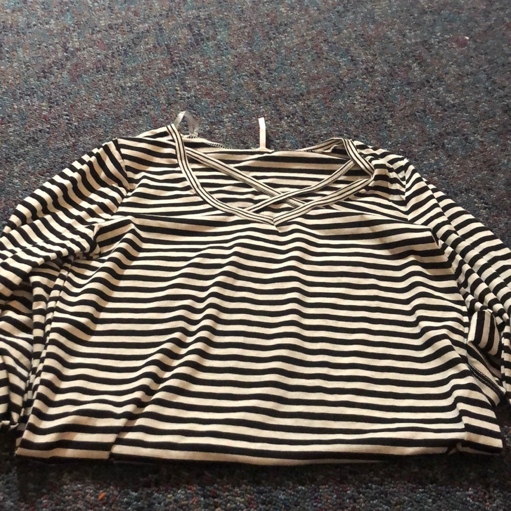 black stripped shirt